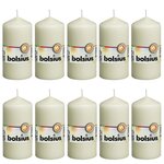 Bolsius Bougies pilier 10 Pièces 120x58 mm Ivoire