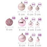 vidaXL Ensemble de boules de Noël 100 Pièces Rose