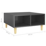 vidaXL Table basse Gris brillant 60x60x30 cm Aggloméré