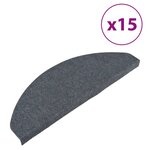 vidaXL Tapis d'escalier autocollants 15 Pièces 65x22 5x3 5 cm Gris