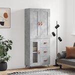 vidaXL Buffet haut Gris béton 69 5x34x180 cm Bois d'ingénierie