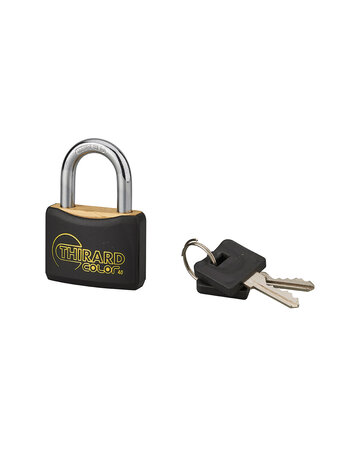 THIRARD - Cadenas à clé Color UNIKEY (achetez-en plusieurs  ouvrez avec la même clé)  40mm  noir  2 clés