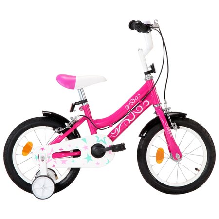 vidaXL Vélo pour enfants 14 pouces Noir et rose