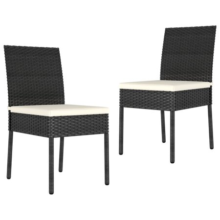 vidaXL Chaises de salle à manger de jardin 2 Pièces Résine tressée Noir