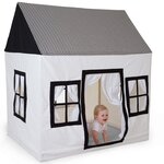 CHILDHOME Aire de jeu 125x95x145 cm Toile Blanc et noir