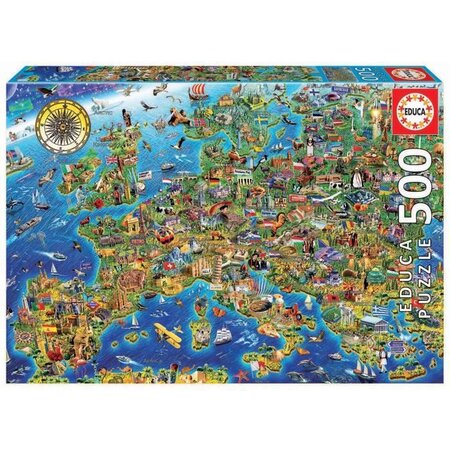EDUCA PUZZLE 500 LA FOLLE CARTE D'EUROPE