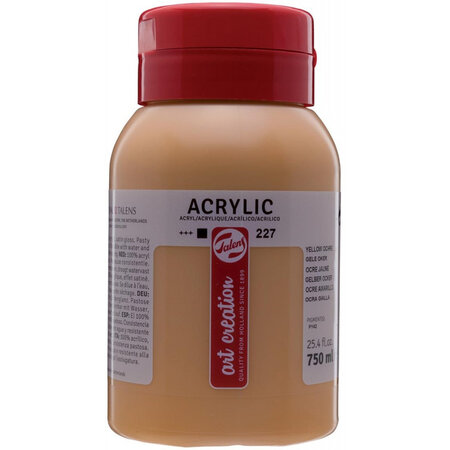 Peinture acrylique en pot ocre jaune 750ml - royal talens