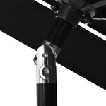 vidaXL Parasol à 3 niveaux avec mât en aluminium Noir 2 5 m