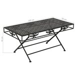 vidaXL Table basse pliante Style vintage Métal 100 x 50 x 45 cm Noir