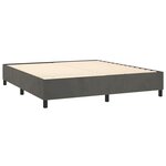vidaXL Lit à sommier tapissier et matelas Gris foncé 180x200cm Velours