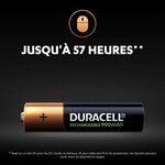 Duracell piles rechargeables aaa 900 mah  lot de 4 piles