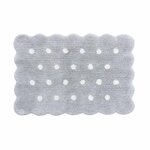 Tapis coton lavable Mini Biscuit Vintage gris - 70 x 100 cm