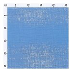Tissu double gaze de coton 50 x 130 cm - 130 g / m² - azur et hot foil
