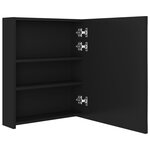 vidaXL Armoire de salle de bain à miroir LED noir 50x14x60 cm