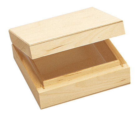Boite en bois carrée 10 x 10 H 3 7 cm