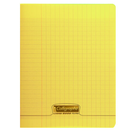 Cahier piqué 24x32cm polypro 96p séyès 90g jaune calligraphe