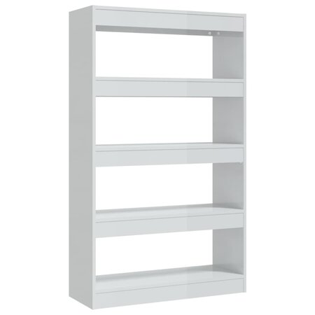 vidaXL Bibliothèque/Séparateur de pièce Blanc brillant 80x30x135 cm
