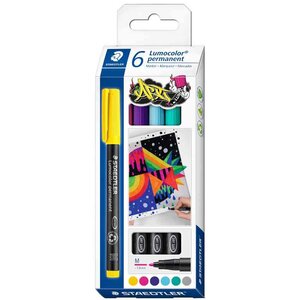 Marqueur permanent 317m lumocolor étui de 6 staedtler