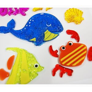 Décoration de fenêtre en gel - Le monde sous-marin - Paillettes