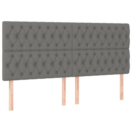 vidaXL Têtes de lit 4 Pièces Gris foncé 90x7x78/88 cm Tissu
