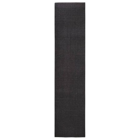 vidaXL Tapis Sisal naturel 80x350 cm Noir