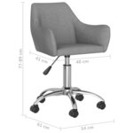 vidaXL Chaise pivotante de salle à manger Gris clair Tissu