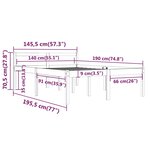 vidaXL Lit pour personne âgée noir 140x190 cm bois massif de pin
