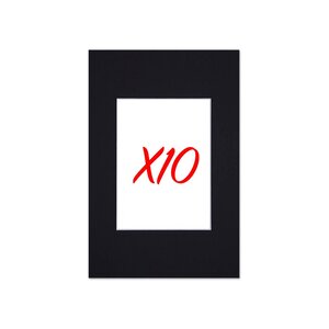 Lot de 10 passe-partouts standard noir pour cadre et encadrement photo - Nielsen - Cadre 24 x 30 cm - Ouverture 14 x 19 cm