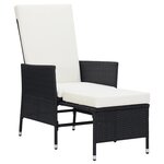 vidaXL Salon de jardin 2 Pièces avec coussins Résine tressée Noir