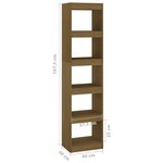 vidaXL Bibliothèque/Séparateur de pièce Marron miel 40x30x167 5 cm Pin