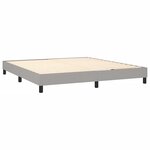 vidaXL Sommier tapissier et matelas et LED Gris clair 180x200 cm Tissu