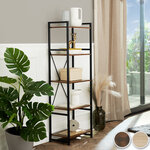 Tectake Etagère bibliothèque MANCHESTER style industriel 47,5 x 34,5 x 151,5 cm - bois foncé industriel