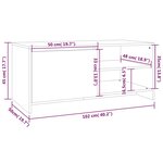 vidaXL Table basse Chêne sonoma 102x50x45 cm Bois d'ingénierie