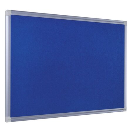 Tableau en feutrine Maya New Generation, cadre en aluminium, bleu, 900 x 600 mm