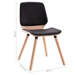 vidaXL Chaises à manger lot de 4 noir similicuir