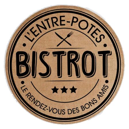 Set de table rond en toile de jute - l'entre-potes