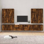 vidaXL Ensemble de meubles TV 8 Pièces Chêne fumé Bois d'ingénierie