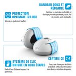 Casque anti bruit pour bébé  muffy baby bleu et blanc alpine