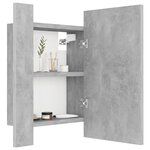 vidaXL Armoire de salle de bain à miroir LED Gris béton Acrylique