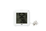 Thermomètre hygromètre à sonde de température filaire blanc