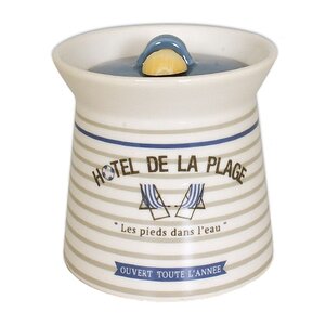 Pot à gros sel cabourg en faïence avec cuillère