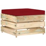 vidaXL Salon de jardin 11 Pièces avec coussins Bois imprégné de vert