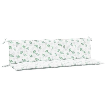 vidaXL Coussins de banc de jardin 2 Pièces motif de feuilles tissu Oxford