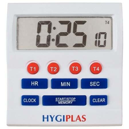Minuteur professionnel électronique grands chiffres - 80 x 80 mm - hygiplas -  - plastique 80x80mm