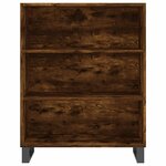 vidaXL Buffet haut Chêne fumé 69 5x34x180 cm Bois d'ingénierie