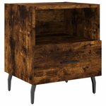 vidaXL Table de chevet chêne fumé 40x35x47 5 cm bois d’ingénierie