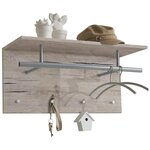 Fmd porte-manteau mural 72x29 3x34 5 cm sable et chêne