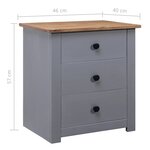 vidaXL Table de chevet Gris 46x40x57 cm Pin Gamme Panama