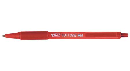 BIC Stylo à bille rétractable Soft Feel Clic grip, rouge BIC