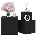 vidaXL Tables d'appoint 3 Pièces Noir Aggloméré
